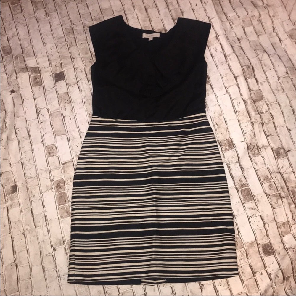 Loft black and white dress size 6